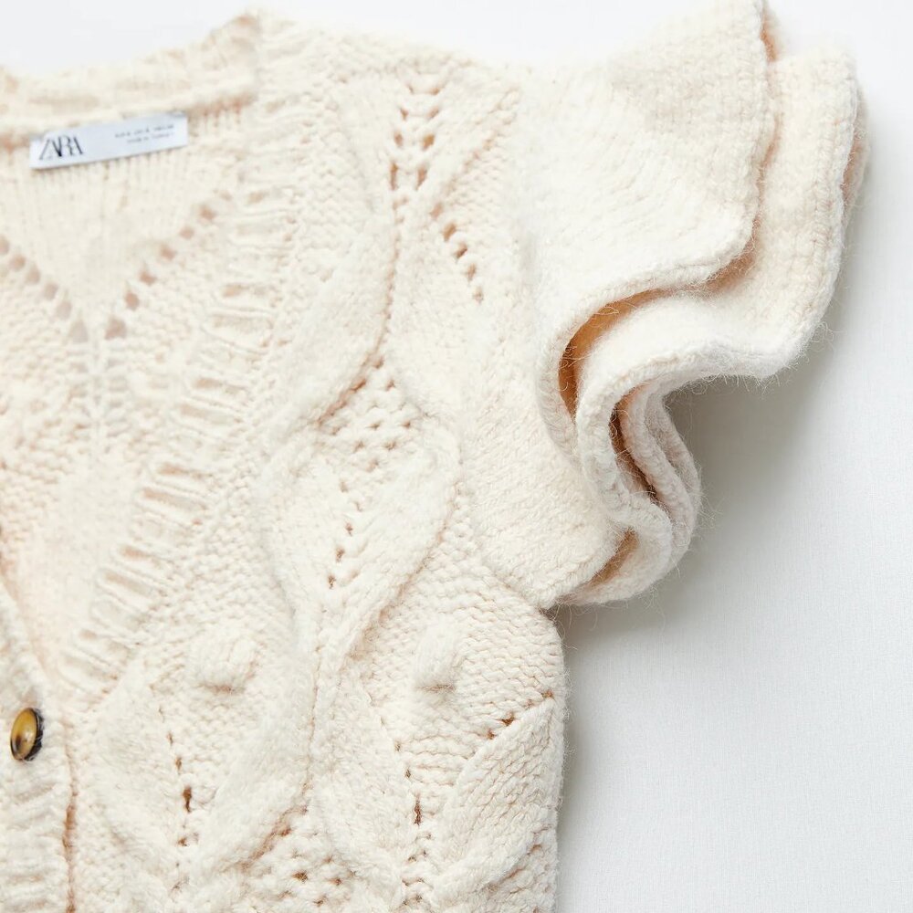 Zara Ruffled Knit Vest - Picture 5 of 6